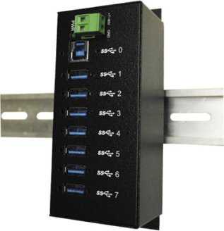 „Exsys EXSYS EX-1187HMVS“ 7 prievadų metalinis USB 3.2 Gen1 DIN bėgelio šakotuvas