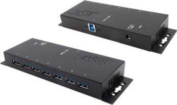„Exsys EXSYS EX-1188HMS-3“ 7 prievadų USB 3.2 Gen1 metalinis šakotuvas su 15KV ESD viršįtampių apsauga