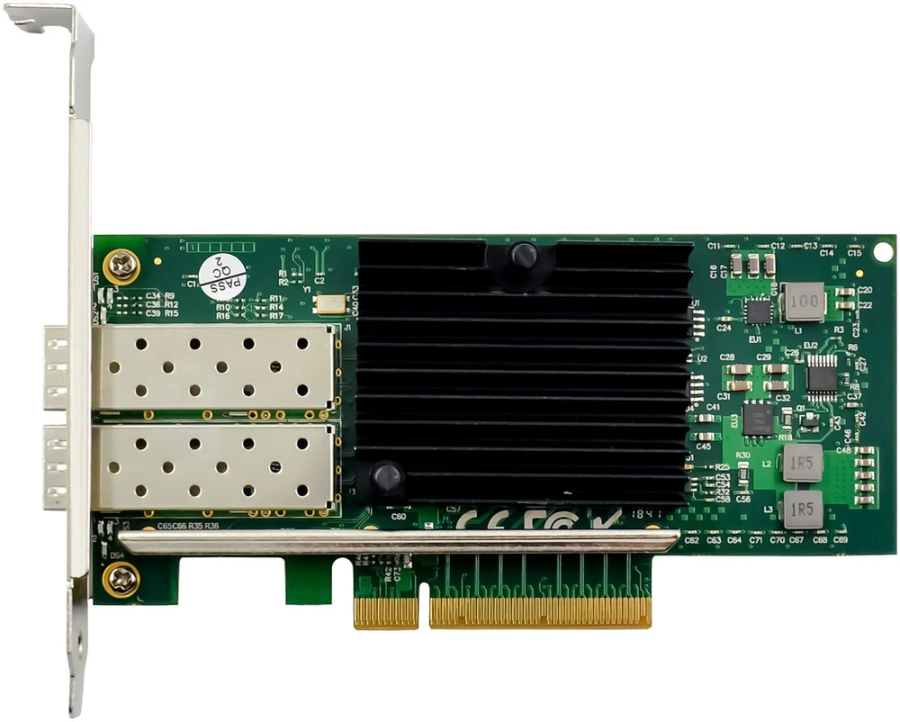 Exsys „InLine®“ dvigubas 10 gigabitų tinklo adapteris, 2x SFP+, PCIe x8, įskaitant žemo profilio pagrindinę plokštę