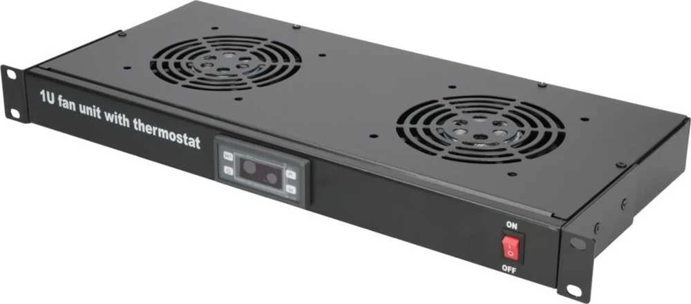 Extralink | Ventiliatoriaus skydelis | 19", 2 ventiliatoriai, su termostatu