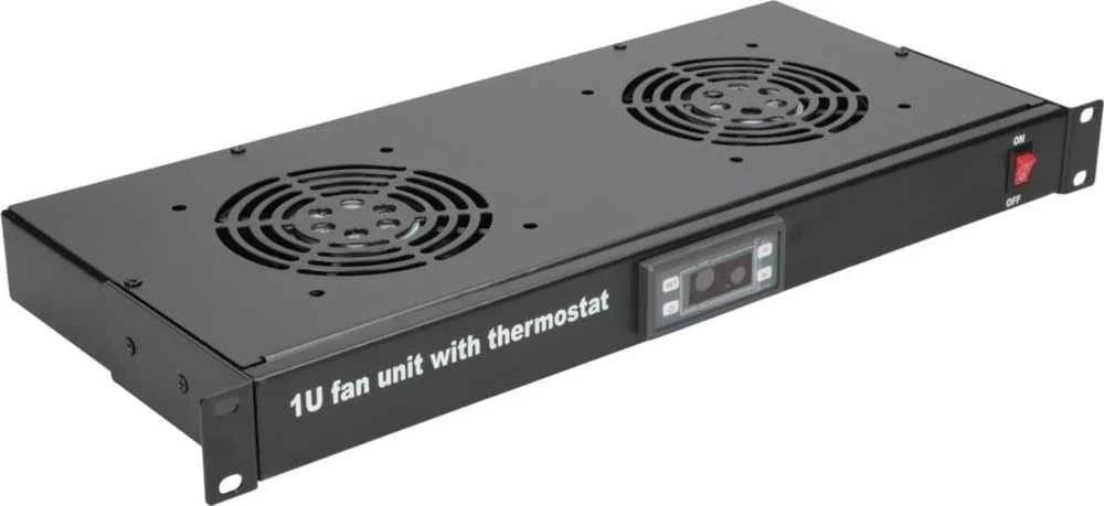 Extralink | Ventiliatoriaus skydelis | 19", 2 ventiliatoriai, su termostatu
