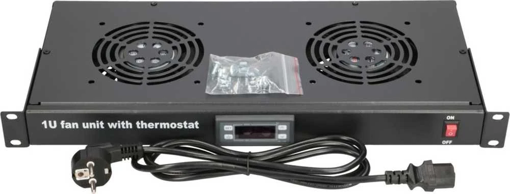 Extralink | Ventiliatoriaus skydelis | 19", 2 ventiliatoriai, su termostatu