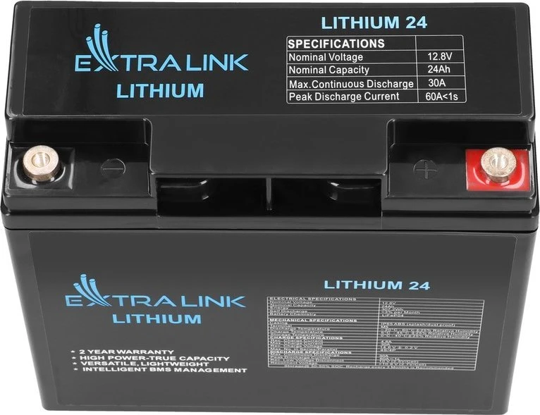 Akumuliatorius Extralink LiFePO4 24AH 12.8V, BMS