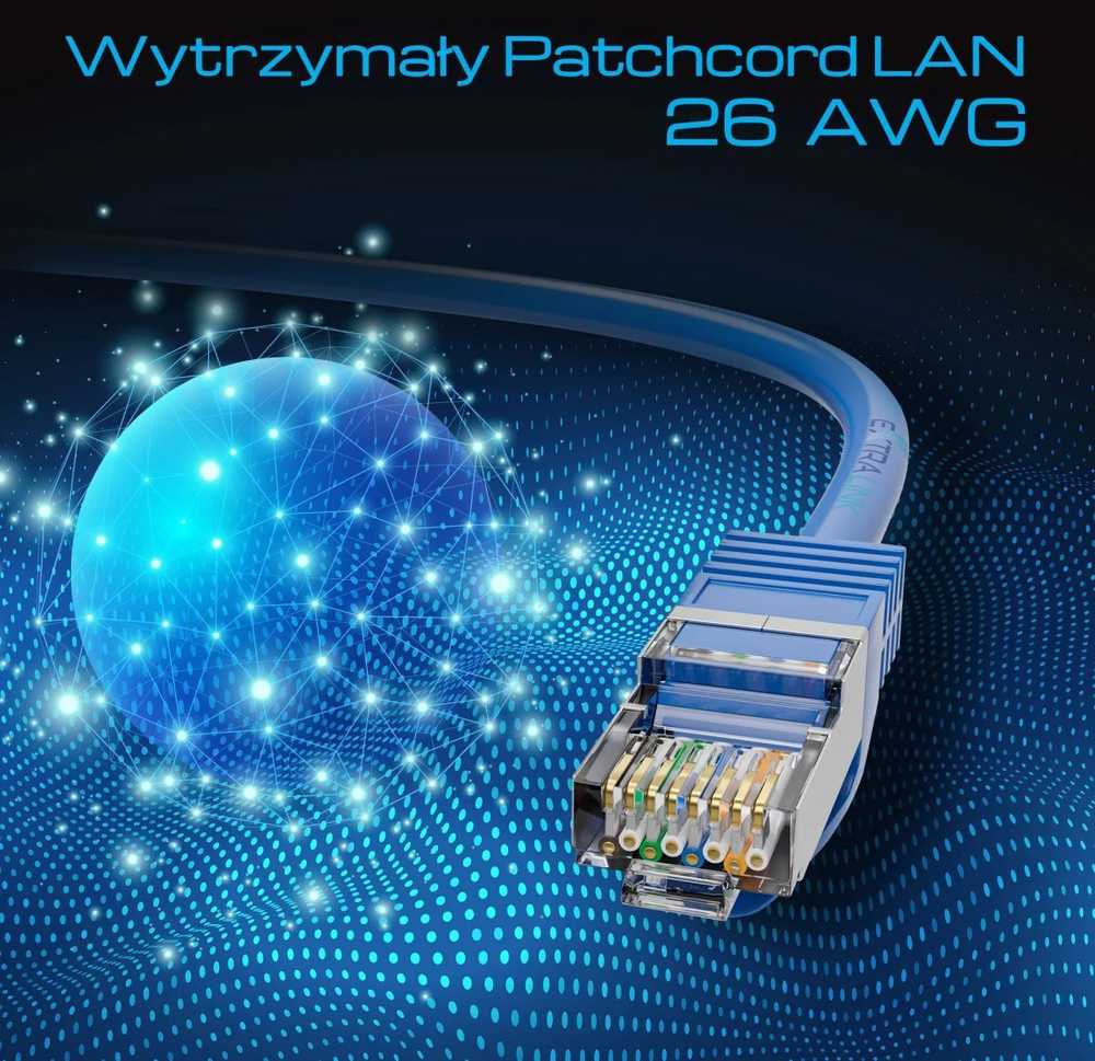Extralink Cat.8.1 S/FTP 10m 40G Mėlyna | LAN pataisos laidas | Varinis vytos poros tinklo kabelis