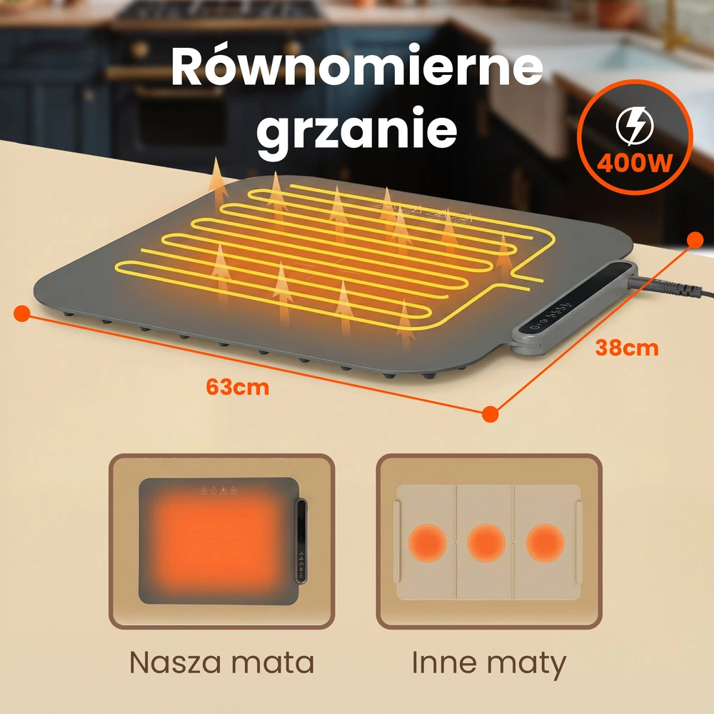 Extralink | Elektryczna mata grzewcza | pilka, 63x38 cm, 400W