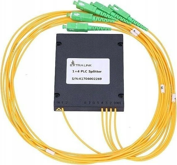 Extralink 1:4 PLC SC/APC Splitter, 2.0mm, 1.5m, G657A, ABS Module, No Connectors