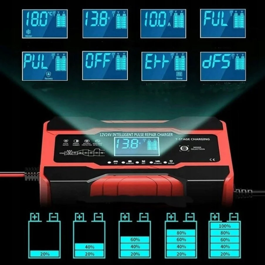 „Extralink“ | Automatinis akumuliatorių įkroviklis | 12/24 V 10 A akumuliatoriams