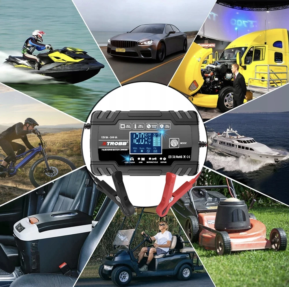 Extralink | Automatinis lygintuvas | skirta 12/24V 8A mėlyna baterijai