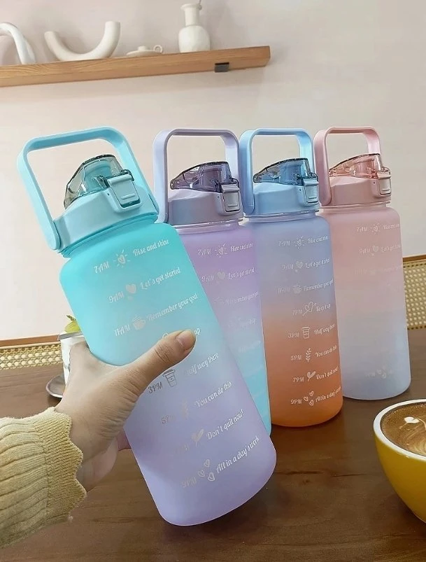 Gertuvė Extralink Motivational Bottle, Vanduo Bottle, 2000ml, Žalias-Violetinė, BUT-190