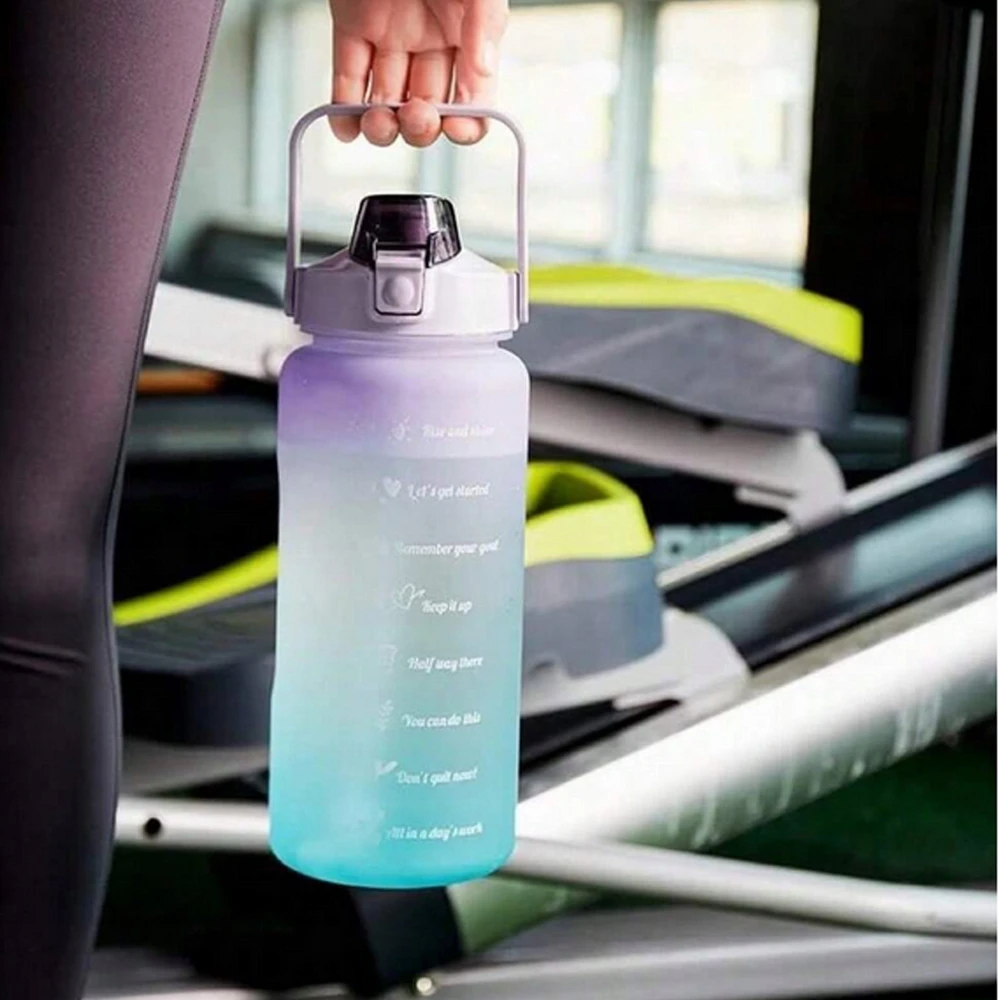 Gertuvė Extralink Motivational Bottle, Vanduo Bottle, 2000ml, Žalias-Violetinė, BUT-190
