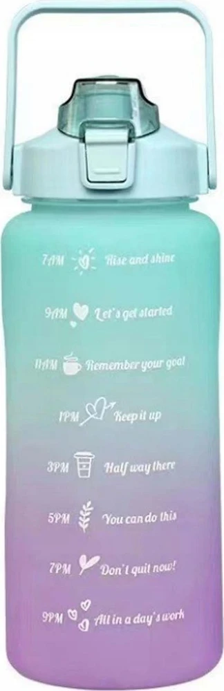 Gertuvė Extralink Motivational Bottle, Vanduo Bottle, 2000ml, Žalias-Violetinė, BUT-190