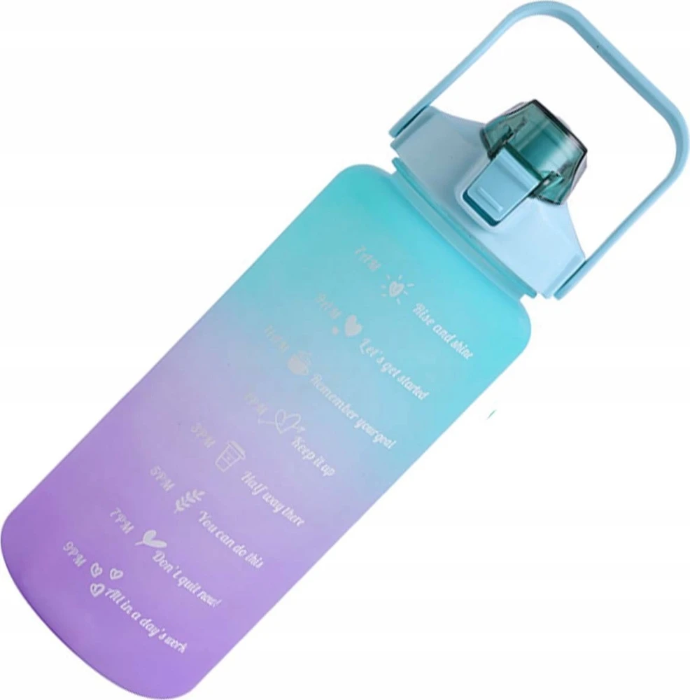 Gertuvė Extralink Motivational Bottle, Vanduo Bottle, 2000ml, Žalias-Violetinė, BUT-190