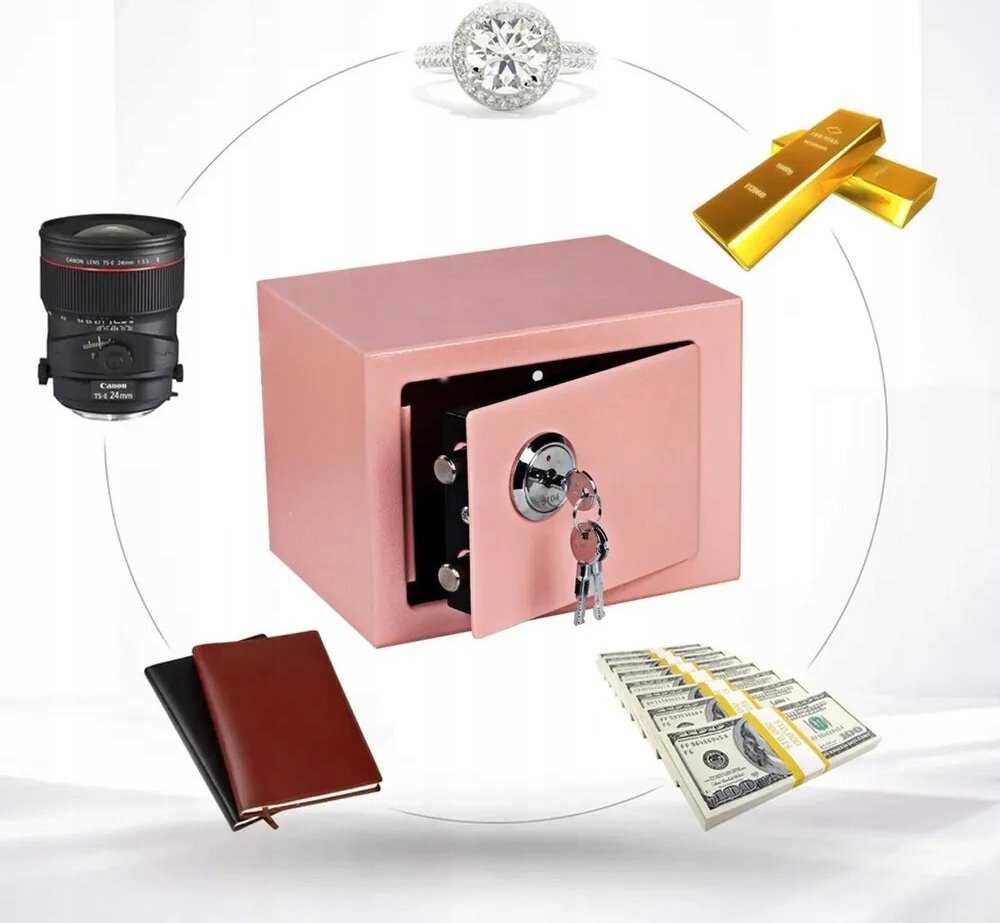 Extralink Home Seifas, Office Seifas, Key Locker, Security Cash Box, Rožinė, S-404