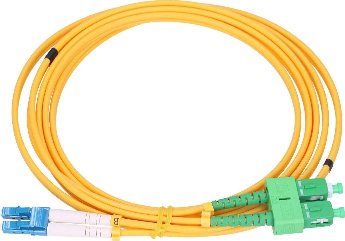Extralink SC/APC-LC/UPC | Dvipusis laidas, G657A, 3 mm, 1 m