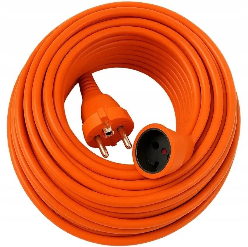 Extralink „PowerLink“ | Maitinimo tinklo prailginimo kabelis | 50 m, oranžinis, su įžeminimu, 3 x 1,5 mm2