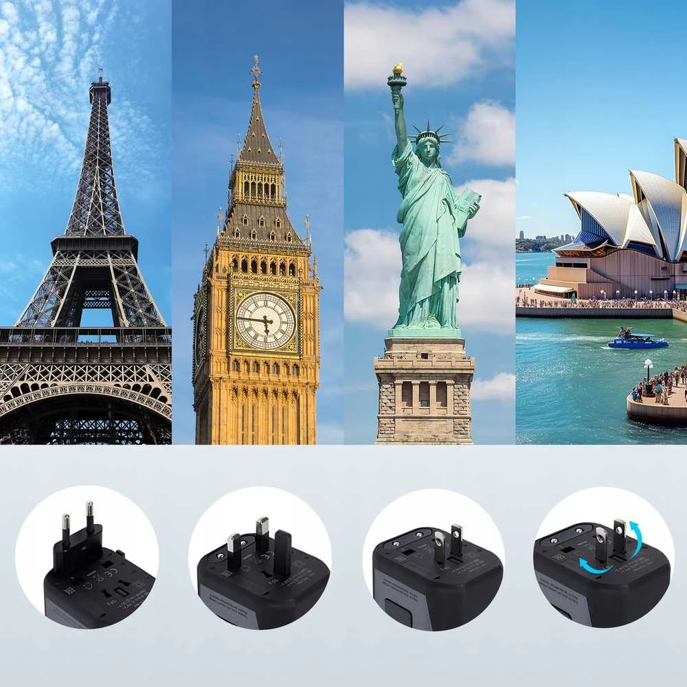 „Extralink Smart Life“, skirta ES/JK/JAV/AU/CH + USB-C USB-A keliautojams