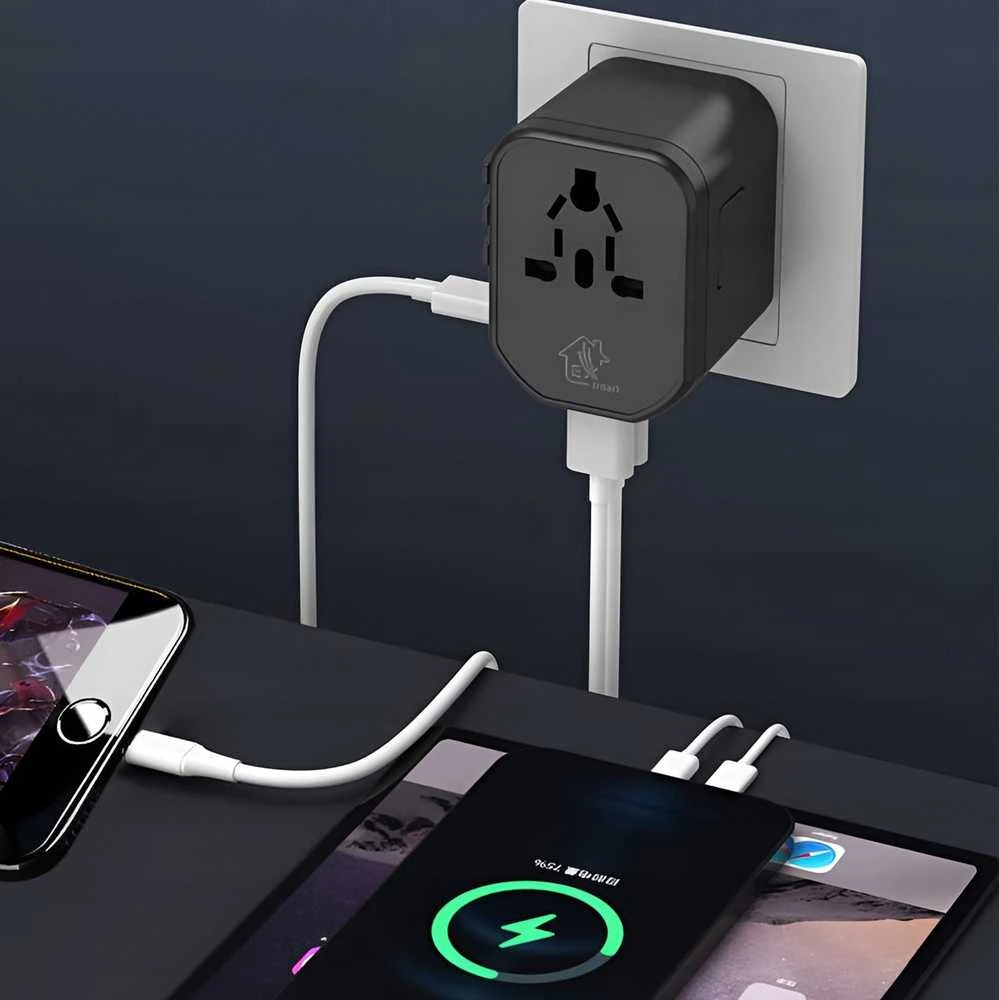 „Extralink Smart Life“, skirta ES/JK/JAV/AU/CH + USB-C USB-A keliautojams