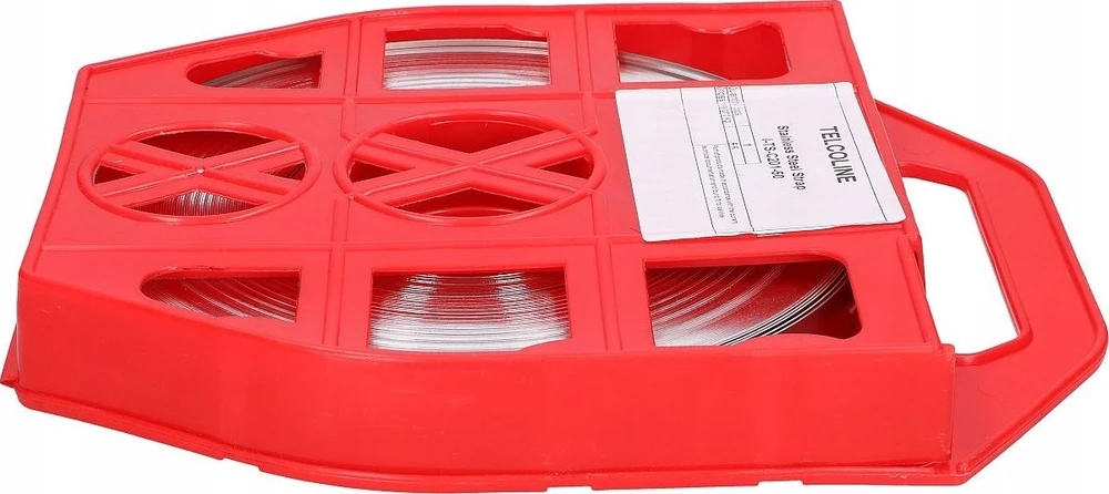 „Extralink SS201“ nerūdijančio plieno dirželis, 0,7 mm, tvirtinimui prie elektros stulpų, 10 mm x 0,7 mm, 50 m