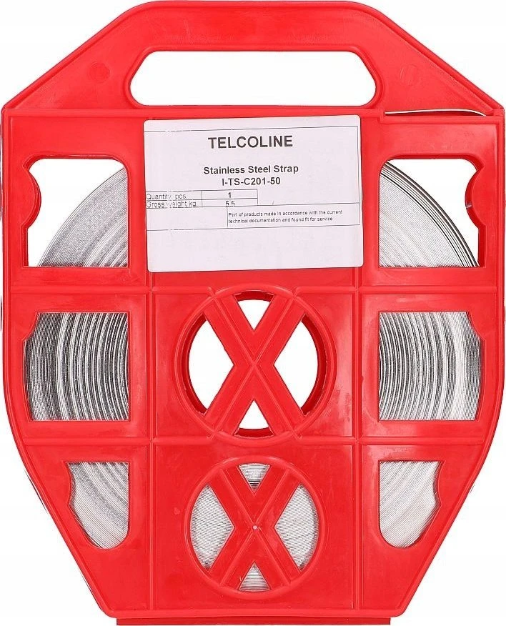 „Extralink SS201“ nerūdijančio plieno dirželis, 0,7 mm, tvirtinimui prie elektros stulpų, 10 mm x 0,7 mm, 50 m