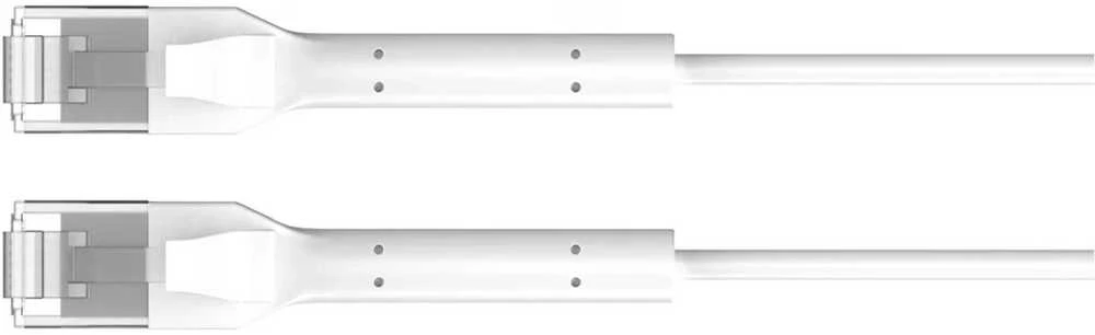 Extralink Cat.6 U/FTP 3m 1Gbps Baltas, LAN patch cord, copper twisted-pair network cable, angled connector
