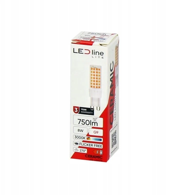Extralink Led Line Lite LED lemputė G9 230V 8W 3000K šiltai balta 750lm