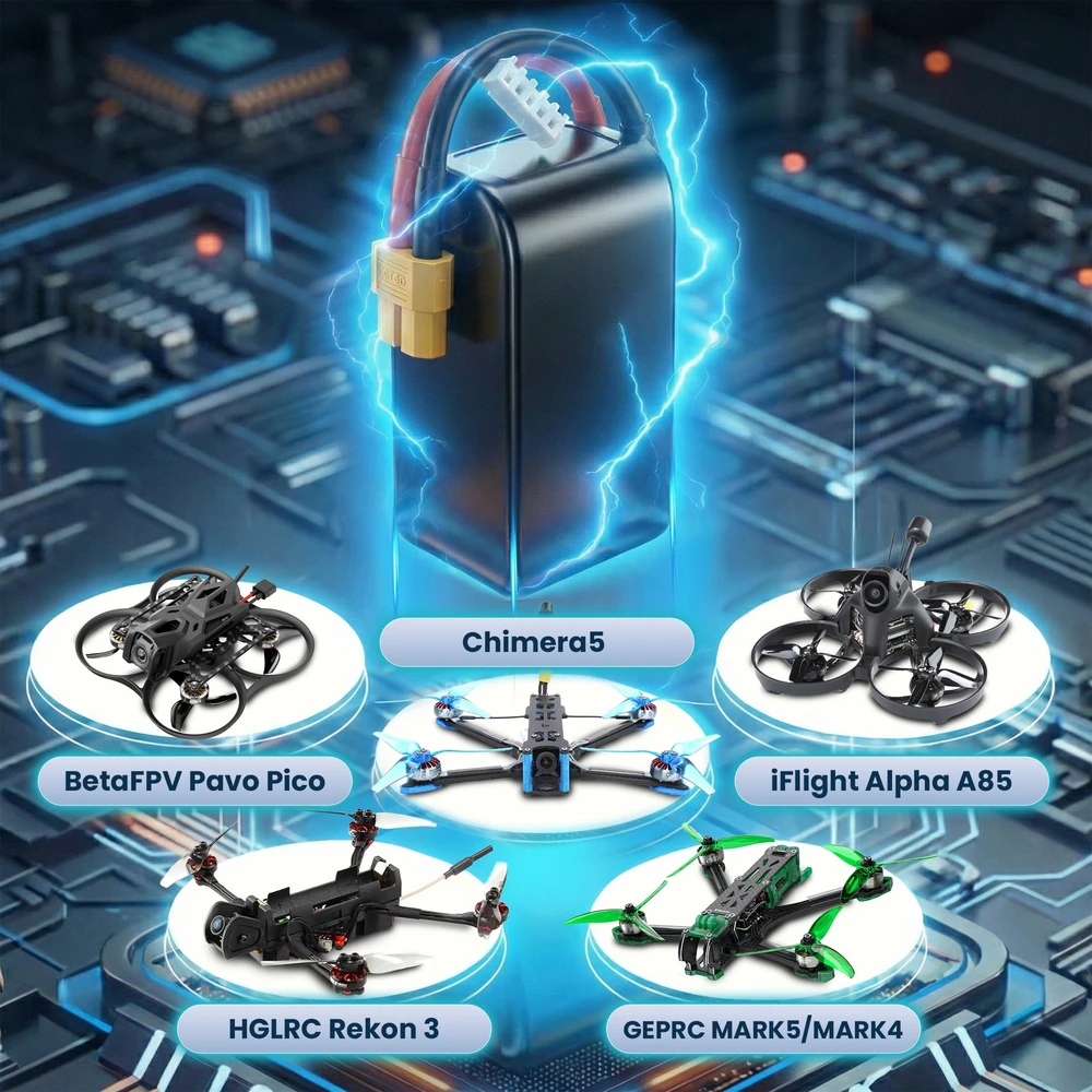 Extralink LiPo 4S 1550mAh XT60 130C | FPV RC dronų akumuliatorius | RC automobiliai, RC lėktuvai, nuotoliniu būdu valdomos RC transporto priemonės