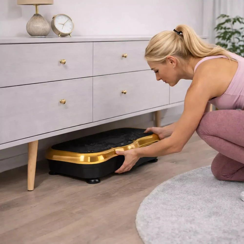 Extralink Moonwalk Spin Move Platofrma Wibracyjna do Ćwiczeń Fitness 200W auksinė