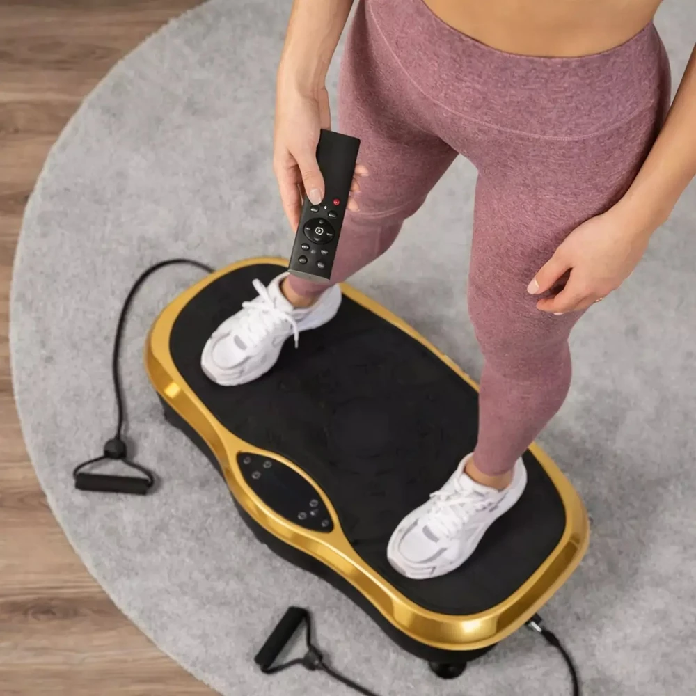 Extralink Moonwalk Spin Move Platofrma Wibracyjna do Ćwiczeń Fitness 200W auksinė
