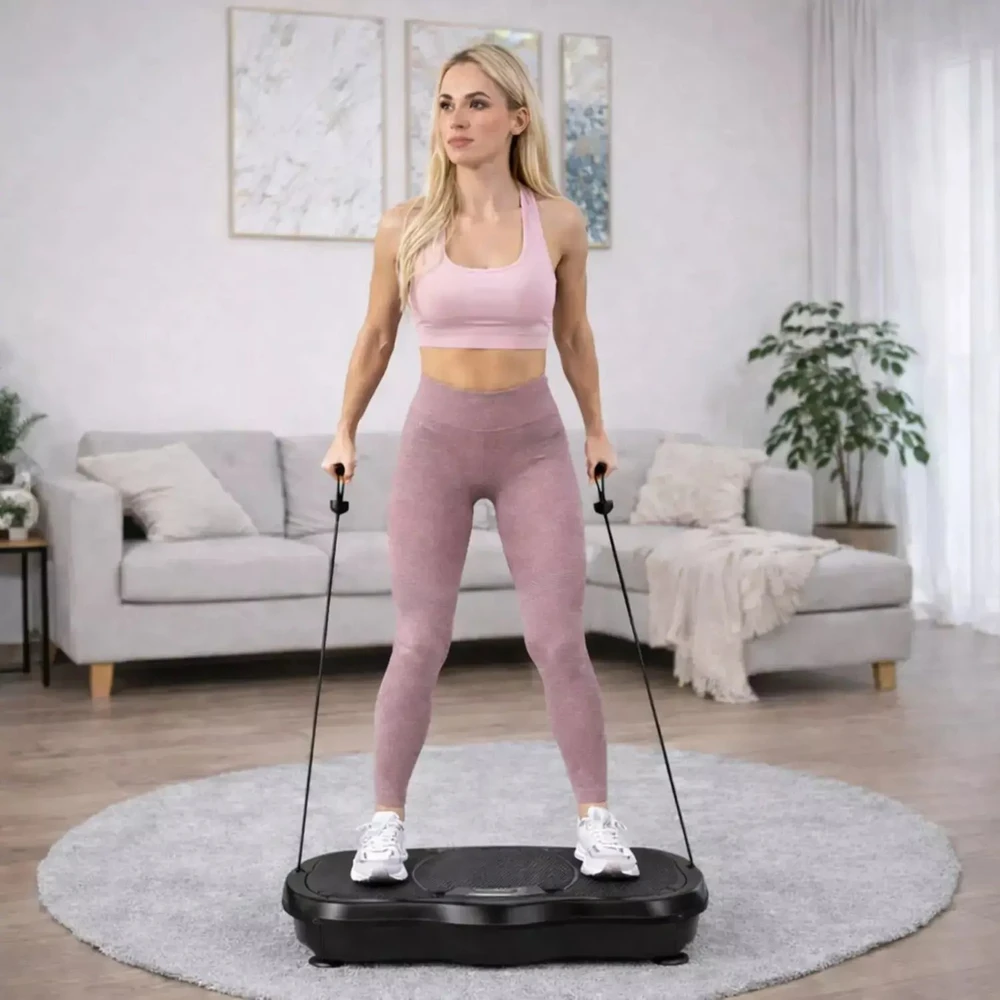 Extralink Moonwalk Spin Move Platofrma Wibracyjna do Ćwiczeń Fitness 200W juoda