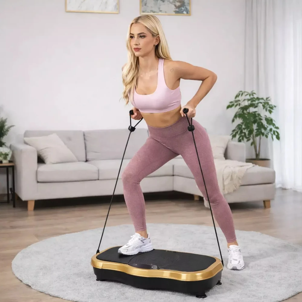 Extralink Moonwalk Spin Move Platofrma Wibracyjna do Ćwiczeń Fitness 200W auksinė