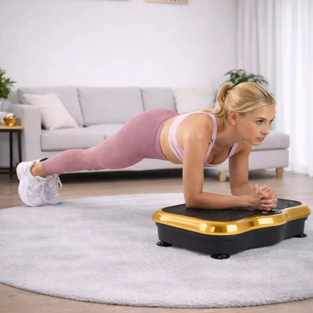 Extralink Moonwalk Spin Move Platofrma Wibracyjna do Ćwiczeń Fitness 200W auksinė