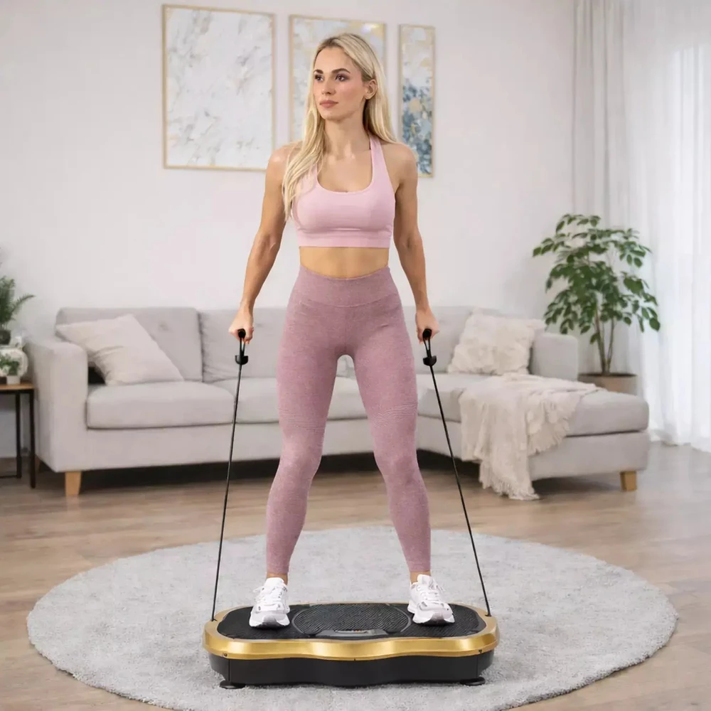 Extralink Moonwalk Spin Move Platofrma Wibracyjna do Ćwiczeń Fitness 200W auksinė