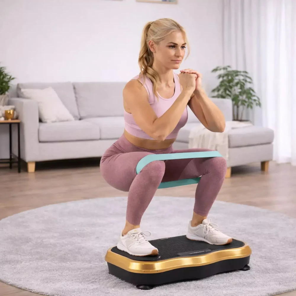 Extralink Moonwalk Spin Move Platofrma Wibracyjna do Ćwiczeń Fitness 200W auksinė