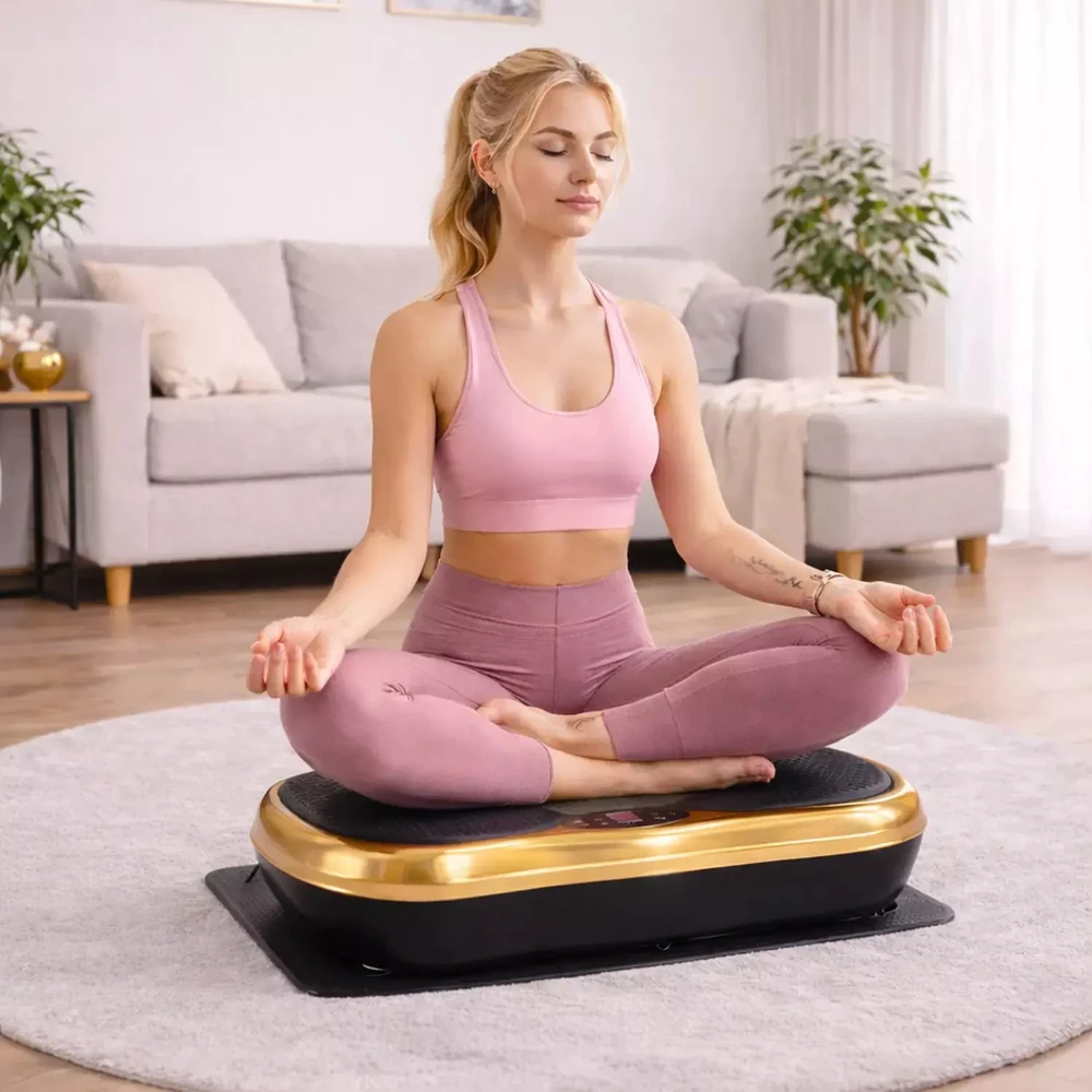 Extralink Moonwalk Spin Move Platofrma Wibracyjna do Ćwiczeń Fitness 200W auksinė