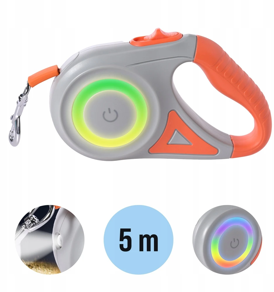 Extralink Pupilplanet | Pavadėlis automatinė | 5m LED su šoninis apšvietimas