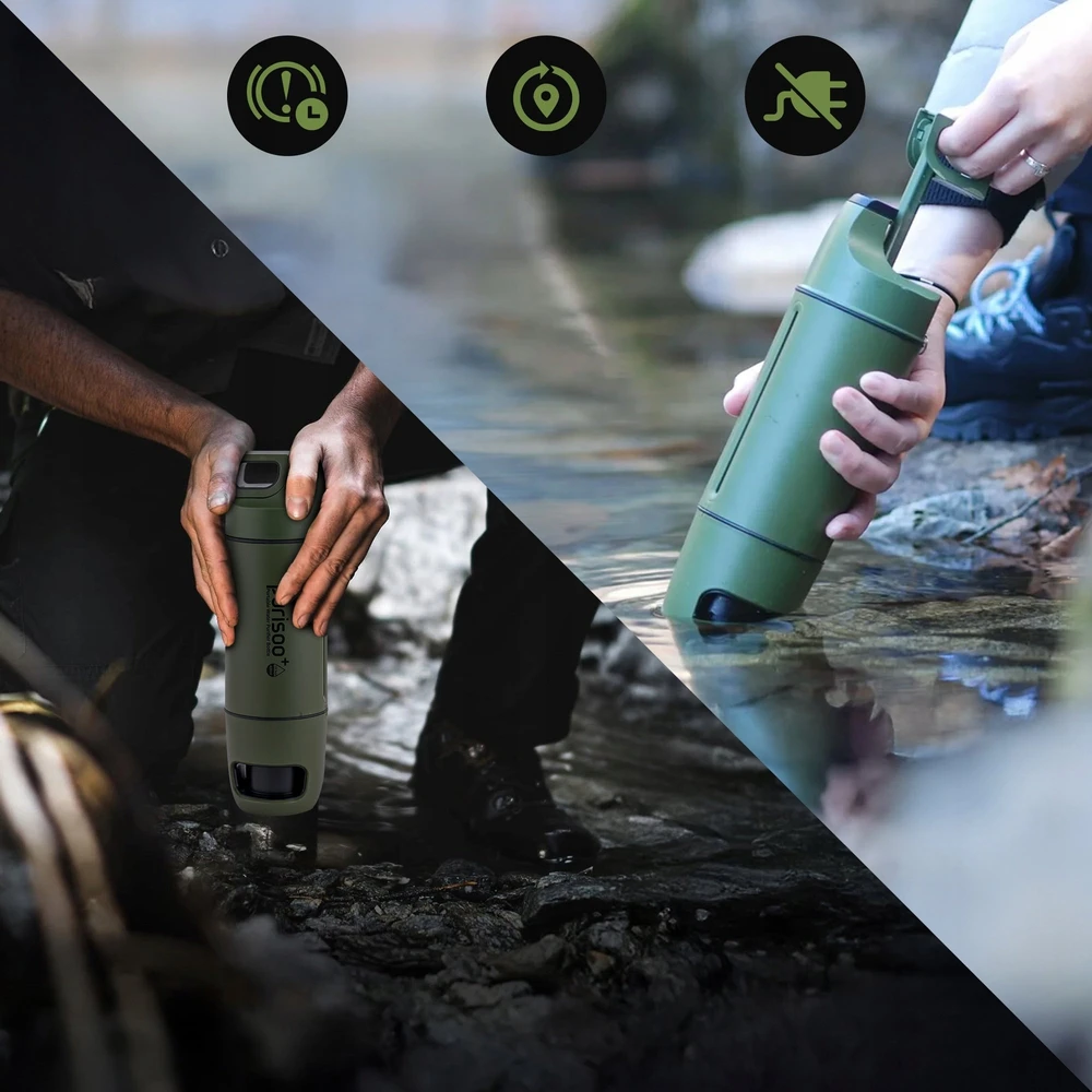 Gertuvė Extralink Purisoo+ Zielona | Buteliukas su Systemem Filtrującym | su Pompką, 400ml, filtras UF + ACF