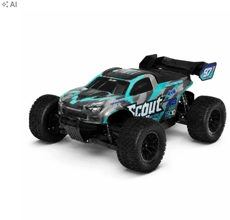 EXTRALINK RC SC10 remote-controlled car 1/10 brushless 4WD extreme truck mėlynas