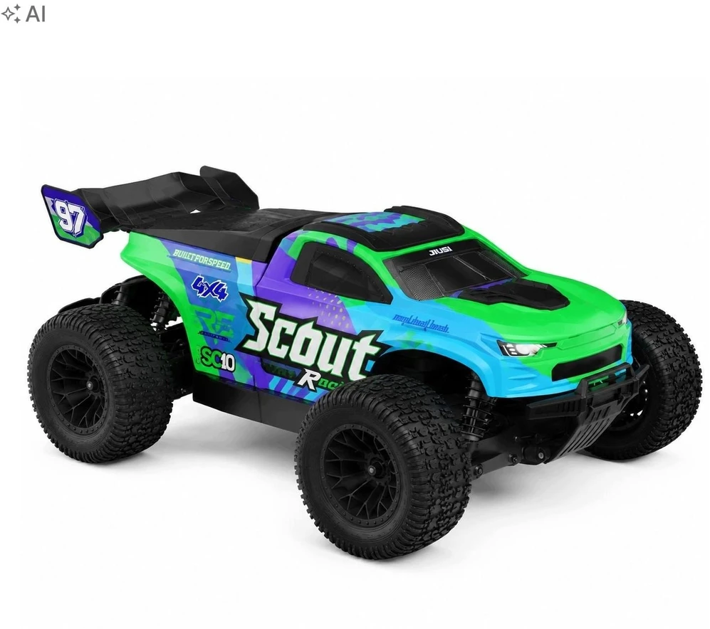 EXTRALINK RC SC10 REMOTE-CONTROLLED CAR 1/10 BRUSHLESS 4WD EXTREME TRUCK Žalias