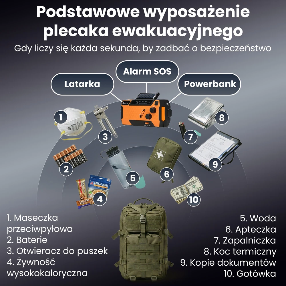 „Extralink SR-4000“ | Saulės energija varomas avarinis radijas su alkūniniu velenėliu | dinama, 4000 mAh išorine baterija ir SOS žibintuvėliu