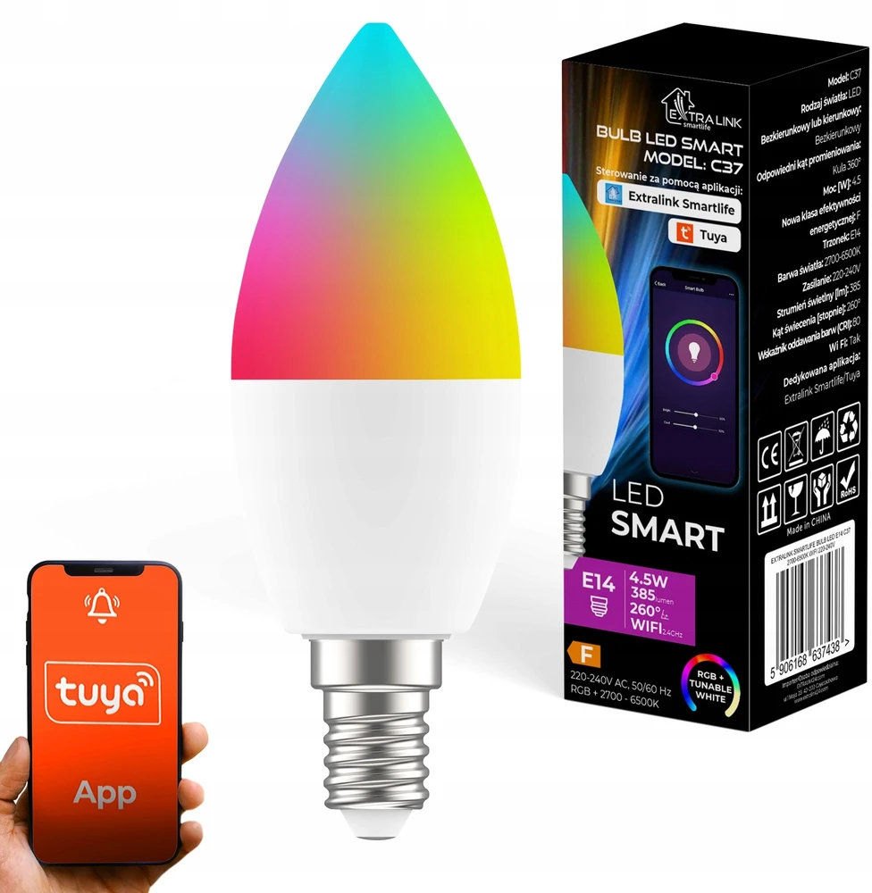 Extralink Smartlife | LED lemputė | E14 C37 2700-6500K WiFi 220-240V