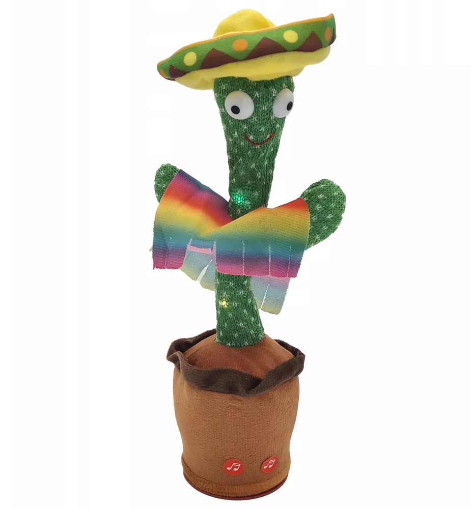 Extralink Toys | Žaislas kaktusas su Sombrero šokiais | Dainuojantis vaikiškas LED USB