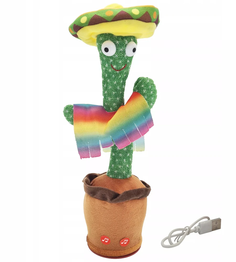 Extralink Toys | Žaislas kaktusas su Sombrero šokiais | Dainuojantis vaikiškas LED USB