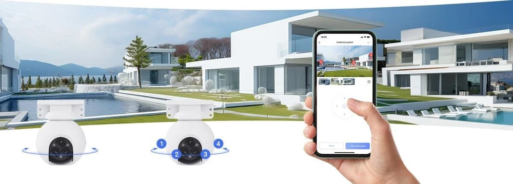 EZVIZ CS-H80f valdoma WIFI lauko kamera, 4MP+4MP+4MP