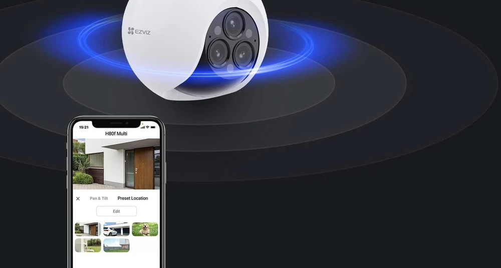 EZVIZ CS-H80f valdoma WIFI lauko kamera, 4MP+4MP+4MP