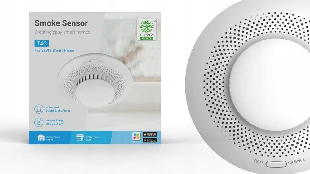 EZVIZ Wireless Smoke Sensor, Baltas | CST4C