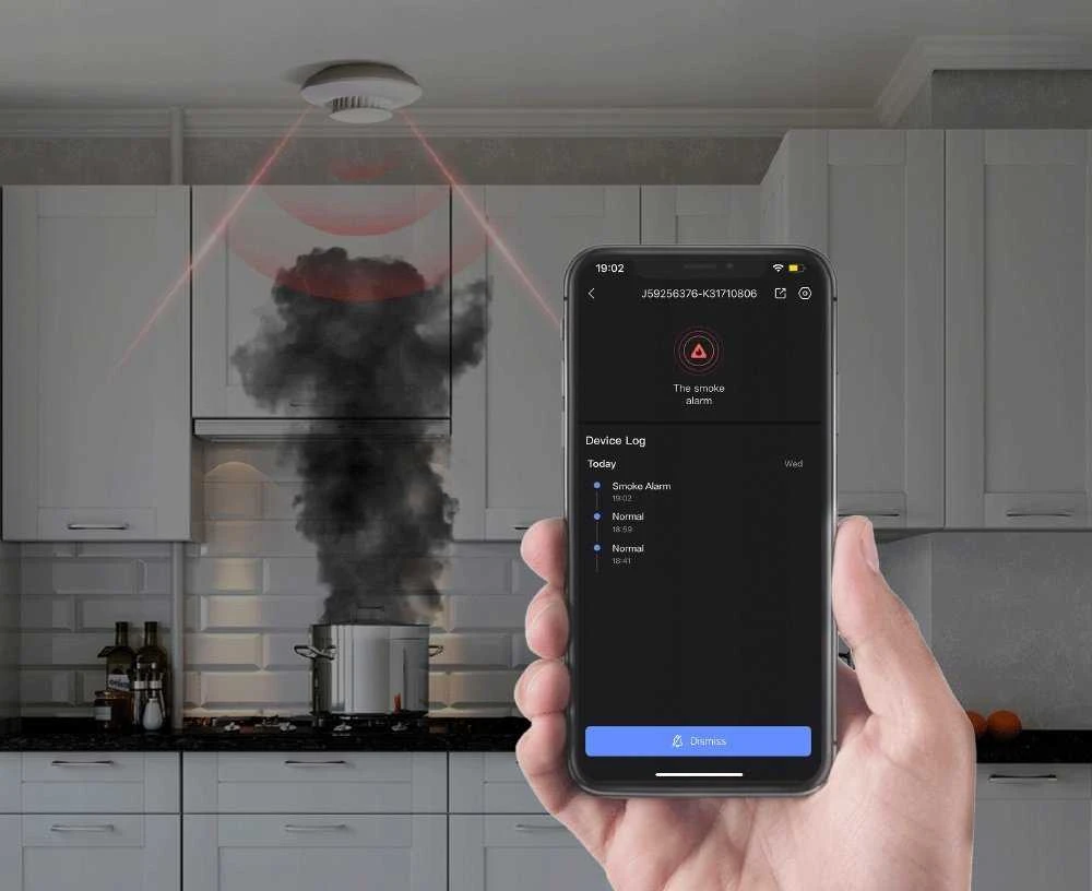 EZVIZ Wireless Smoke Sensor, Baltas | CST4C