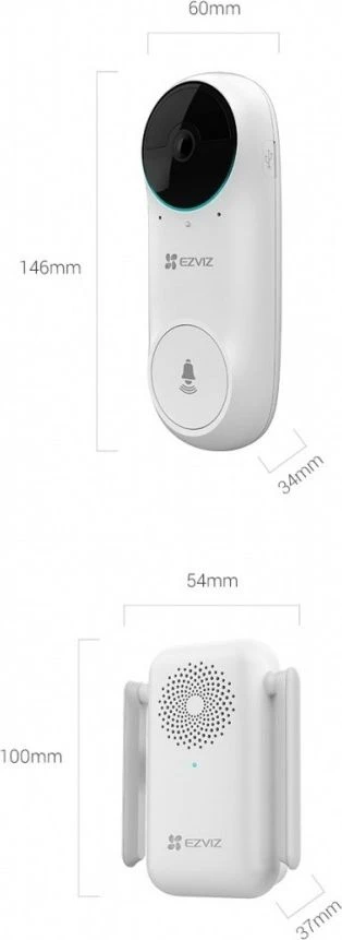 EZVIZ belaidis durų skambutis CS-DB2 (5 MP)