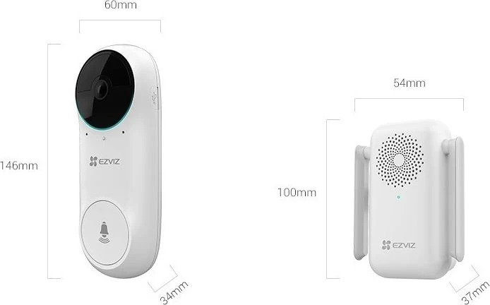 EZVIZ belaidis durų skambutis CS-DB2 (5 MP)