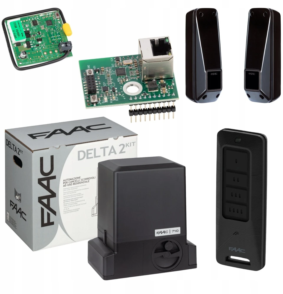 Delta 2 SMART komplektas – FAAC 740 (Wi-Fi+LAN+BLE) 500 kg stumdomiems vartams