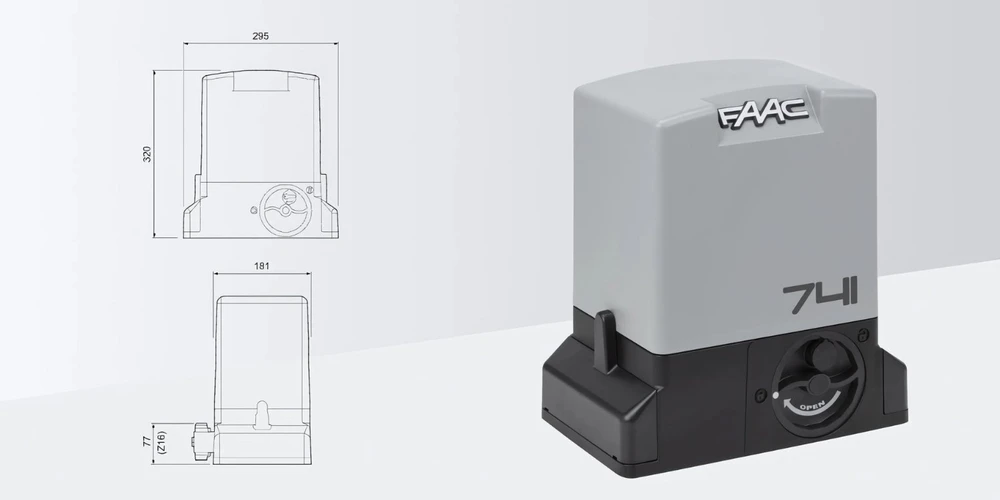 „Delta 3 SMART“ komplektas – FAAC 741 (Wi-Fi+LAN+BLE) 900 kg stumdomiems vartams